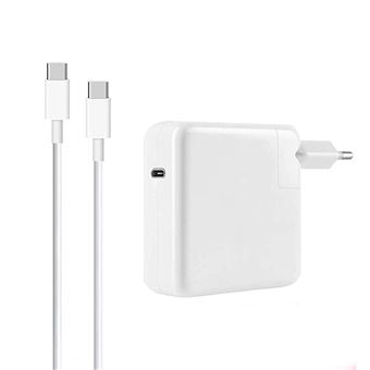Chargeur Secteur pour MacBook Puissance 61W avec Câble USB-C 2m LinQ Blanc - 1