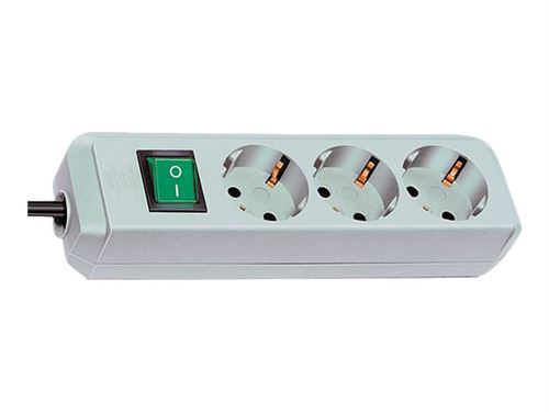 brennenstuhl Eco-Line - Coupe-circuit - connecteurs de sortie : 3 - 1.5 m - gris clair