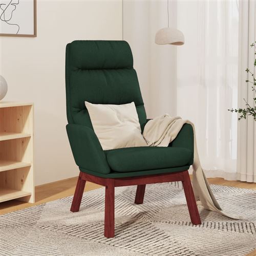 VIDAXL - Fauteuil de relaxation - Tissu - Vert - Image 2