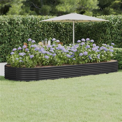 vidaXL Lit surélevé de jardin Acier enduit de poudre Anthracite