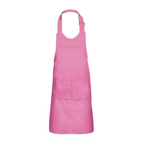 Fabulous Tablier Cuisine Enfant 2 Poches Rose Poussin Imprimé Style Point de Croix - Haut de gamme