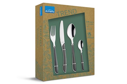 Amefa Retail Eclat-Grey - Ensemble de couverts 24 pièces