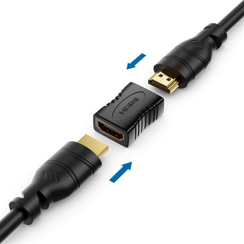 50% sur Coupleur HDMI femelle vers femelle Rallonge Join Prolongateur  Adaptateur Extenseur Ethernet 4K Ultra HD UHD 3D Full HD 1080p HDR Top4pc®  - Connectique Audio / Vidéo - Achat & prix