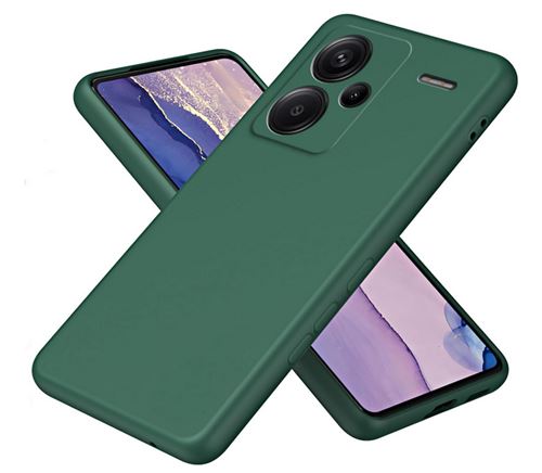 Coque pour Xiaomi Redmi Note 13 Pro+ Plus 5G - housse etui silicone gel fine + verre trempe - VERT - htdmobiles