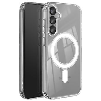 Coque MagSafe Renforcée pour Galaxy S25 Plus modèle MagStick Clear Jelly Swissten Transparent - 1