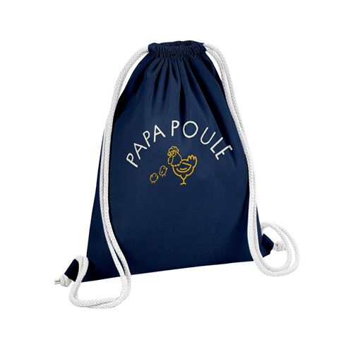 Fabulous Sac de Gym en Coton Bleu Papa Famille Poule 12 Litres