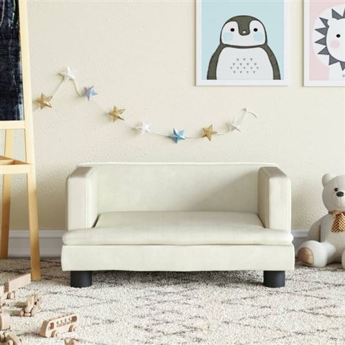 vidaXL Canapé pour enfants crème 60x40x30 cm velours