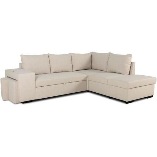 GENERIQUE - Canapé d'angle convertible MITCHELL - 4 places - Beige - Image 2