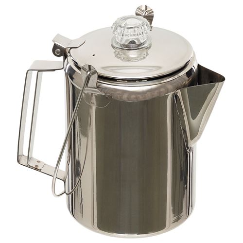 Cafetière avec percolateur en acier inoxydable 9 tasses 1.2l fox outdoor
