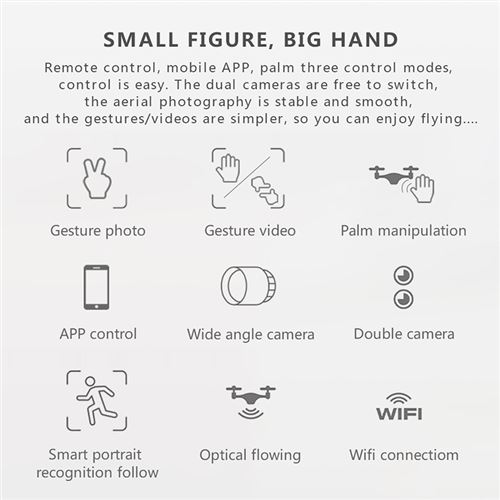 Drone miniature avec caméra grand angle 4K et commande WiFi via smartphone  - Drone Photo Vidéo à la Fnac