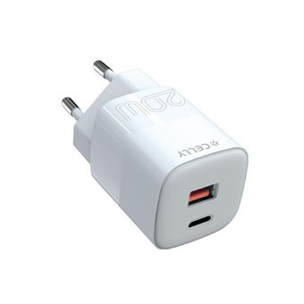 Chargeur Celly TC2USBUSBC20EVO blanc Celly - 1