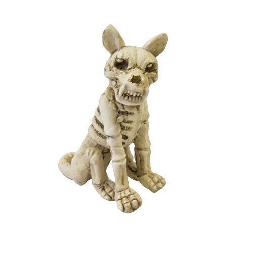 squelette chien méchant résine 9.5x4x6.5cm - DEK0764