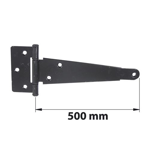 Penture anglaise axe composite L. 500 mm acier noir mat
