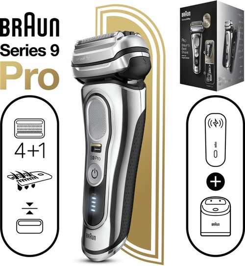 Tondeuse Homme Braun Série 9 Pro 5W Tête 4+1 Avec ProLift Indicateur de  Batterie Contour Suite Chrome Argent - Tondeuse homme - Achat & prix