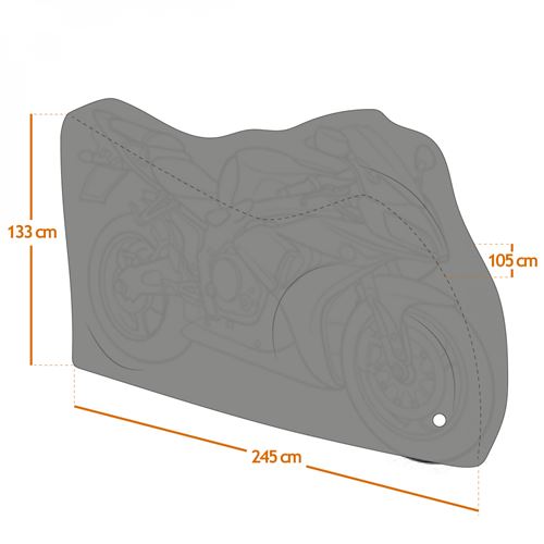 Accessoire scooter et moto Linxor Bâche, housse de protection imperméable  pour moto - 245 x 105 x 133 cm - Noir 