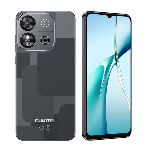 Smartphone Oukitel C57S Noir : 6.52 , 2Go+64 Go + 128Go, 4300mAh, Android 14, Dual SIM 4G,Téléphone Portable-215g