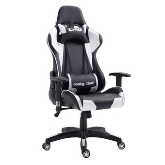 Chaise De Bureau Gaming Revetement Synthetique Noir Et Blanc Achat Prix Fnac