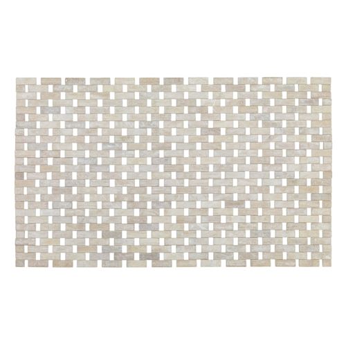 Tapis de salle de bain design Bamboo - L. 50 x l. 80 cm - Blanc