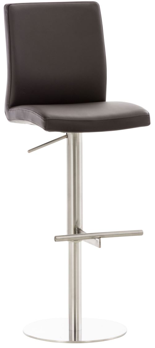 CLP Tabouret de bar Cadiz en similicuir , Acier inoxydable/Marron