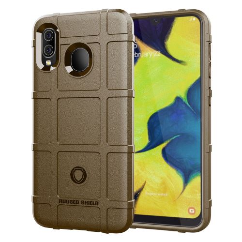 Coque en TPU grille carrée anti-chocs marron pour votre Samsung Galaxy A20/A30