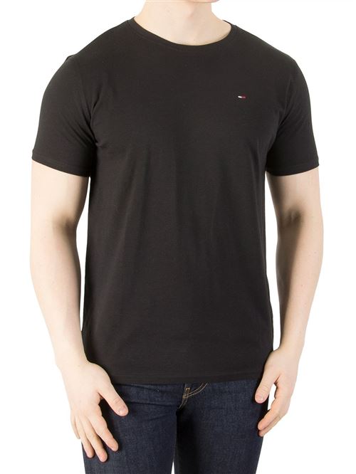 Tommy Jeans Homme T-shirt original en jersey, Noir