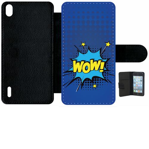 Etui À Rabat Huawei Ascend P7 Wow Fond Bleu Lectrique