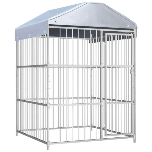 Chenil d'extérieur avec toit pour chiens 150x150x200 cm
