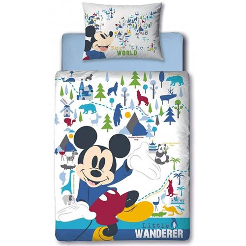 Mickey Disney Wanderer - Parure de Lit bébé - Housse de couette