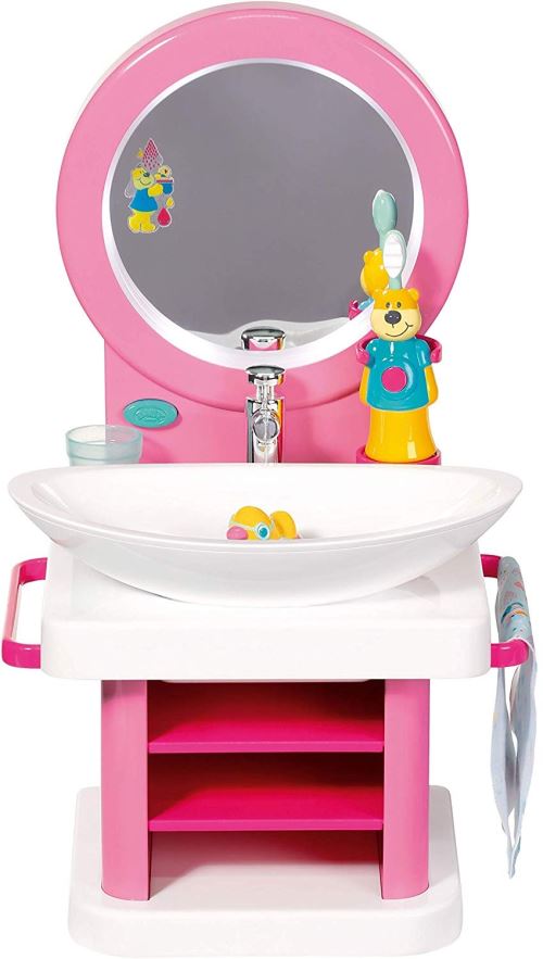 Baby born lavabo Toothcare Spafilles 40 cm rose / blanc 5 pièces