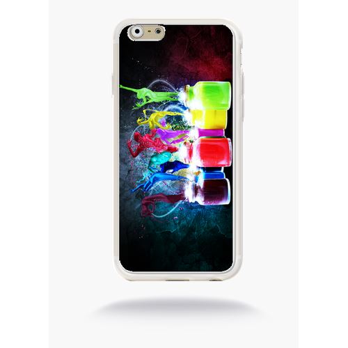 Coque Peinture Abstrait Silhouette Compatible Apple Iphone 6s Silicone Blanc Mat