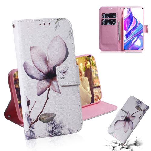 Etui en PU peau d'impression lotus pour votre Huawei Honor 9X/9X Pro