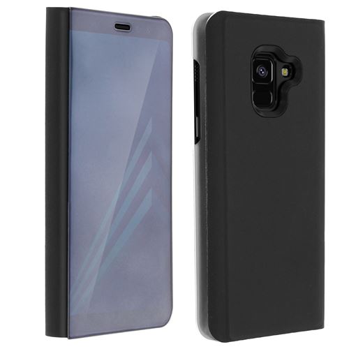 Etui Housse folio effet Miroir Noir pour Samsung Galaxy A8