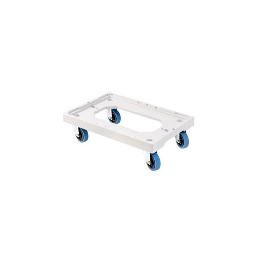 Socle rouleur 4 roues silence pivotantes - chape acier