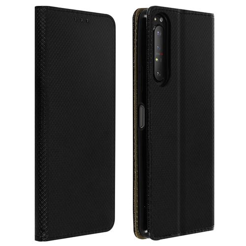 Avizar Étui Pour Sony Xperia 1 2 Rangement Carte Fonction Support Vidéo Noir