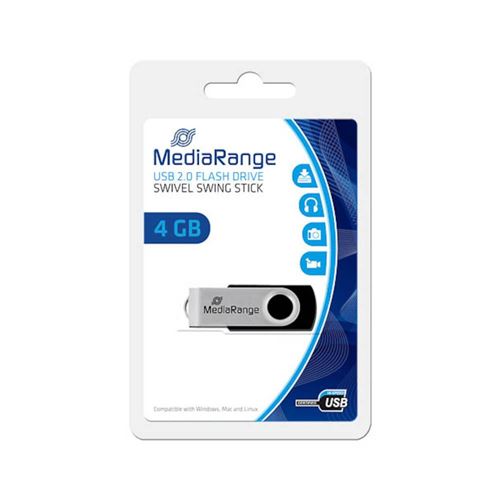 Mediarange Argent Clé Usb 4Go 2.0