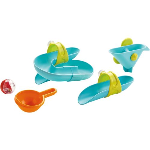 Haba jouets de bain chemin de billes parcours de billes cours d'eau bleu 5 parties