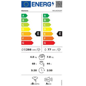 Siemens iQ500 WK14D542FF - Machine à laver séchante - intégré - largeur : 59.5 cm - profondeur : 58 cm - hauteur : 82 cm - chargement frontal - 52 litres - 7 kg - 1400 tours/min