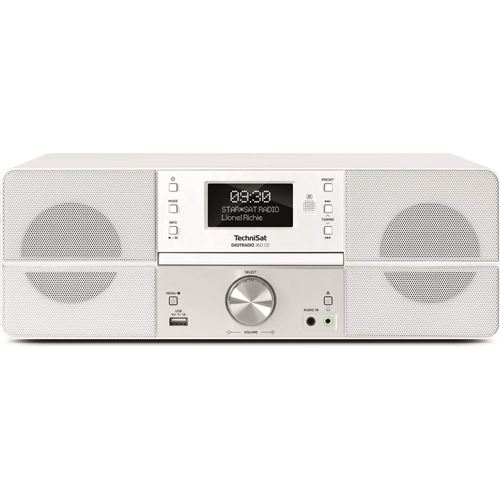 TechniSat 0001/4990 Numérique 10W Blanc Système stéréo Portable - Systèmes stéréo Portables (Numérique, Dab,Dab+,UKW, 87,5-108 MHz, 10 W, Blanc, Rotatif)