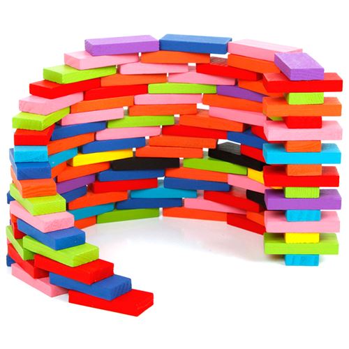 Jouet de Domino Éducatif en Bois Bloc de Construction pour enfants 120 Pcs