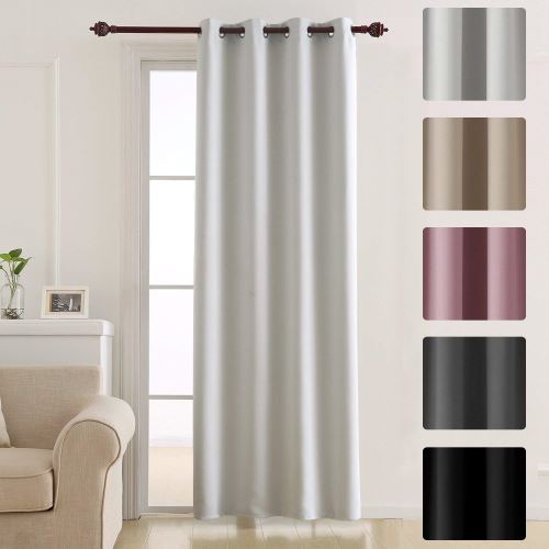 Deconovo Rideau Chambre Decorative Super Soft Oeillets Rideau Occultant à Oeillet Fenetre Rideau pour Bebe Garcon 132x242cm Blanc