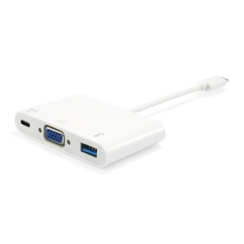 Equip 133462, USB 3.0 (3.1 Gen 1) Type-C, USB 3.0 (3.1 Gen 1) Type-A,USB 3.0 (3.1 Gen 1) Type-C,VGA, CE, RoHS, Blanc, Plastique