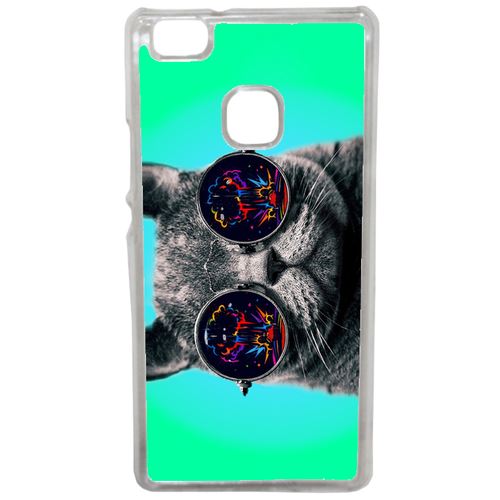Coque Chat Fun À Lunette Compatible Huawei Mate 9 Lite Transparent