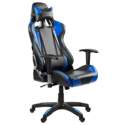Siège de bureau McHaus - Chaise Gaming fauteuil inclinable et pivotant avec rembourrage ergonomique - Bleu