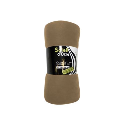 Couverture polaire unie - 180 x 220 cm - Beige