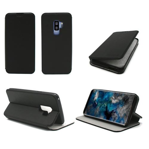 Etui luxe Samsung Galaxy S9 PLUS 4G noir Slim Cuir Style avec stand smartphone S9+ 2018 - Housse coque de protection - Accessoires pochette XEPTIO case