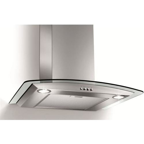 Turboair Pantheon - Hotte Murale Evacuation / Recyclage - 713 M3 / H - 73 Db Max Avec Booster - L 60 Cm - Inox Et Verre