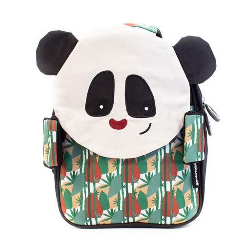 Les Deglingos sac à dos panda noir/blanc 30 cm