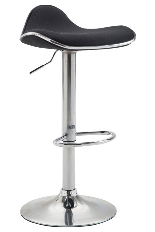 CLP Tabouret de bar Shanghai tissu avec pied en métal , Noir /Chrome
