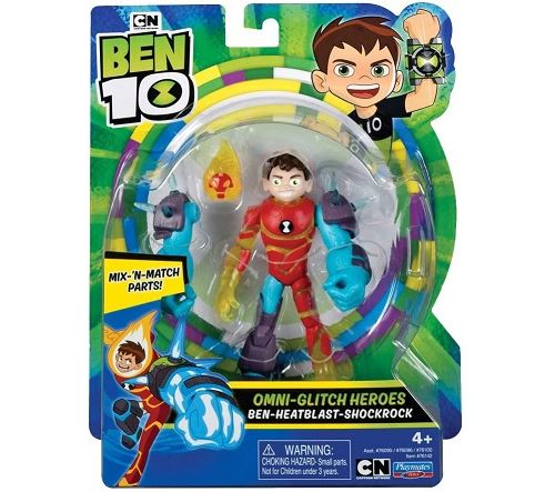 Ben 10 - Figurine articulée 13cm - Omni-Glitch Ben Heatblast Shockrock