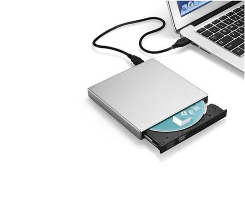 Lecteur/Graveur CD-DVD-RW USB pour PC ASUS ROG Branchement Portable Externe (ARGENT)